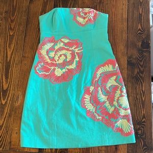 Lily Pulitzer Dress Floral Flowers Cocktail Party Strapless Wedding summer
